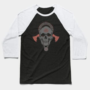 Viking Skull Nordic Scandinavian Pagan Symbols Baseball T-Shirt